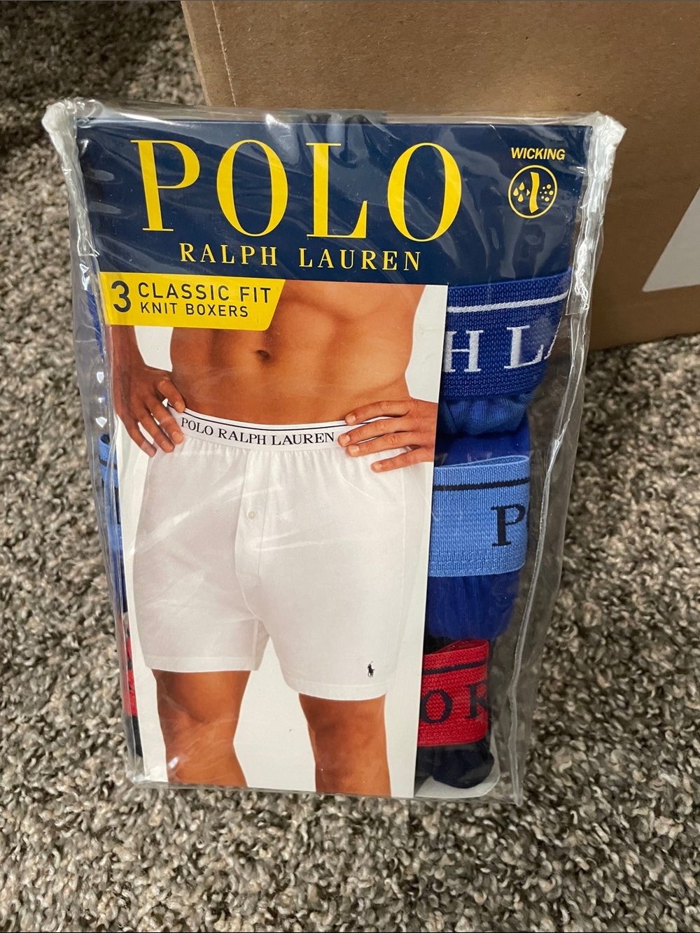Polo by Ralph Lauren 3-Pack Classic Fit Knit Boxers in Blue, White & Red